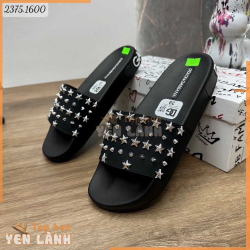 Dép nam boy phố, dép đính đinh nam, đính full sao trên quai, đế dập logo nổi sang trọng cao 3cm chống nún đế tốt