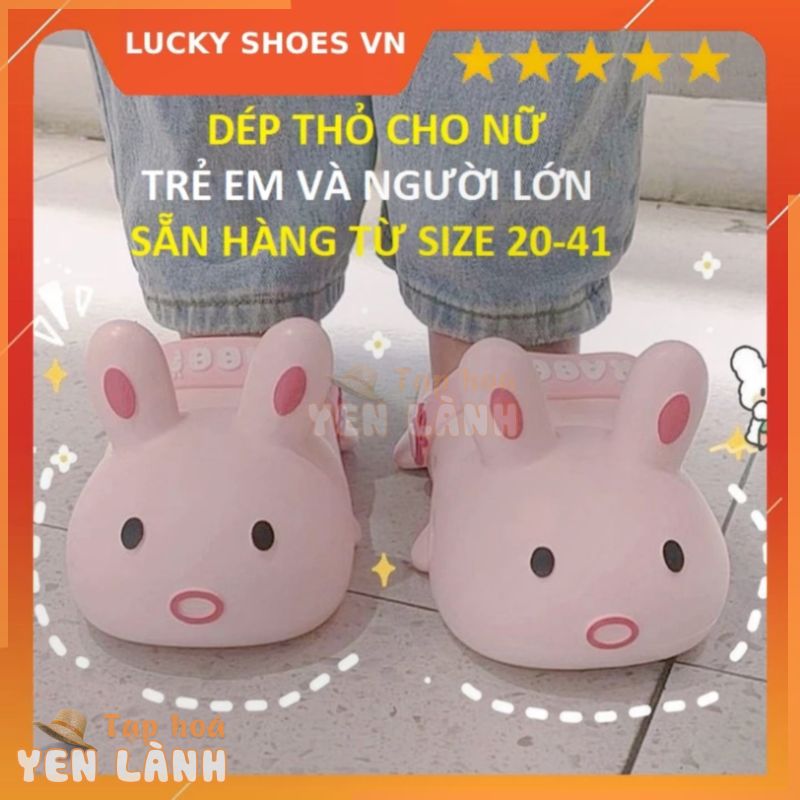 DÉP CON THỎ Dành Cho Nữ Và Trẻ Em với hình thỏ ngộ nghĩnh, Dép Thỏ size từ 20 đến 41 [LUCKY SHOES VN]