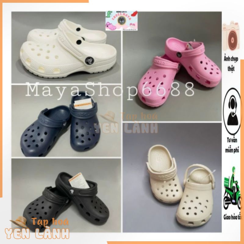 (Hàng Loại 1-Tặng 12 Sticker) Dép Sục Crocs Classic Các Màu Cho Bé Trai Gái. Nhẹ. Êm . Sản Phẩm Cao Cấp, Nhựa Không Mùi