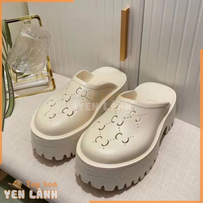 C＆S Giày Lười Dép sục nữ gucci dép crocs đế cao 3cm thoáng khíFBT2392TQW38Z230920