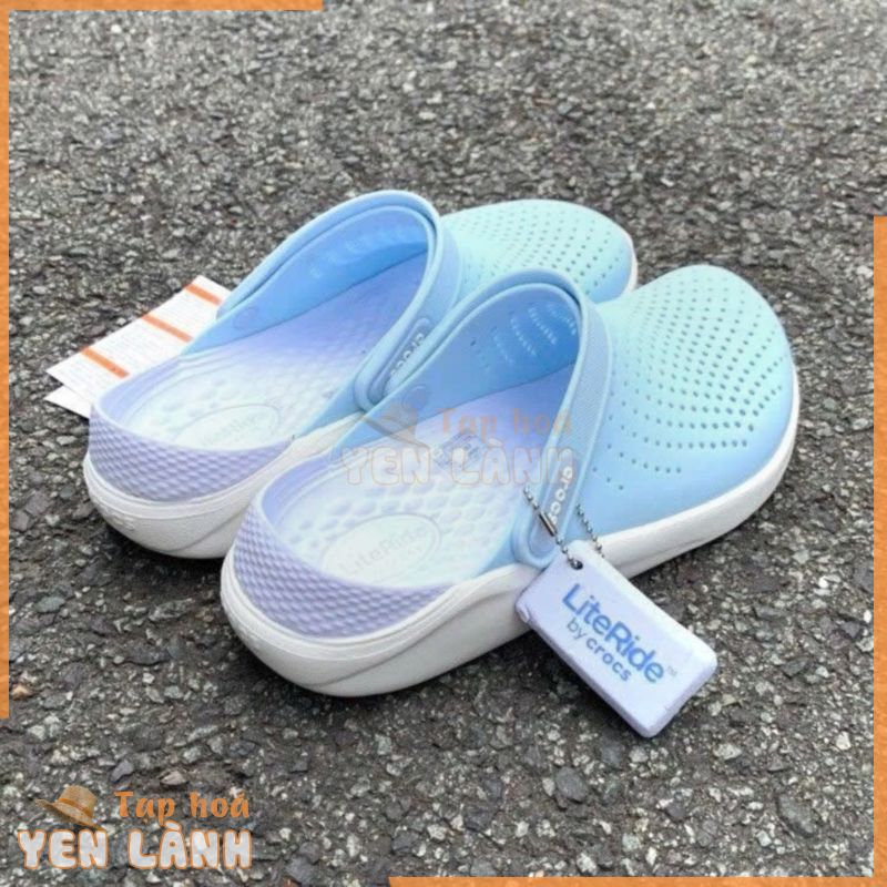 Dép Cross Literide Nam Nữ Màu Xanh Mint -FREESHIP + Hàng loại 1 – giày sục sandal Crocs quai ngang bít đầu nam nữ,xịn xò