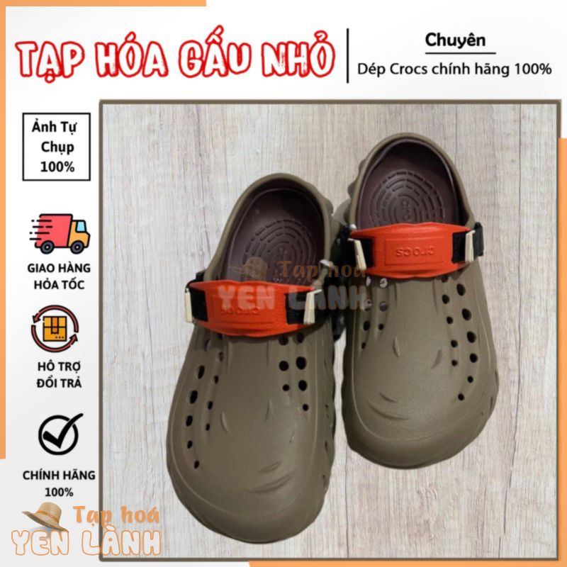 |CHÍNH HÃNG| Dép ECHO CROCS MÀU NÂU ĐẬM nam nữ unisex,lỗi nhỏ đã xử lý,Tặng kèm Sticker