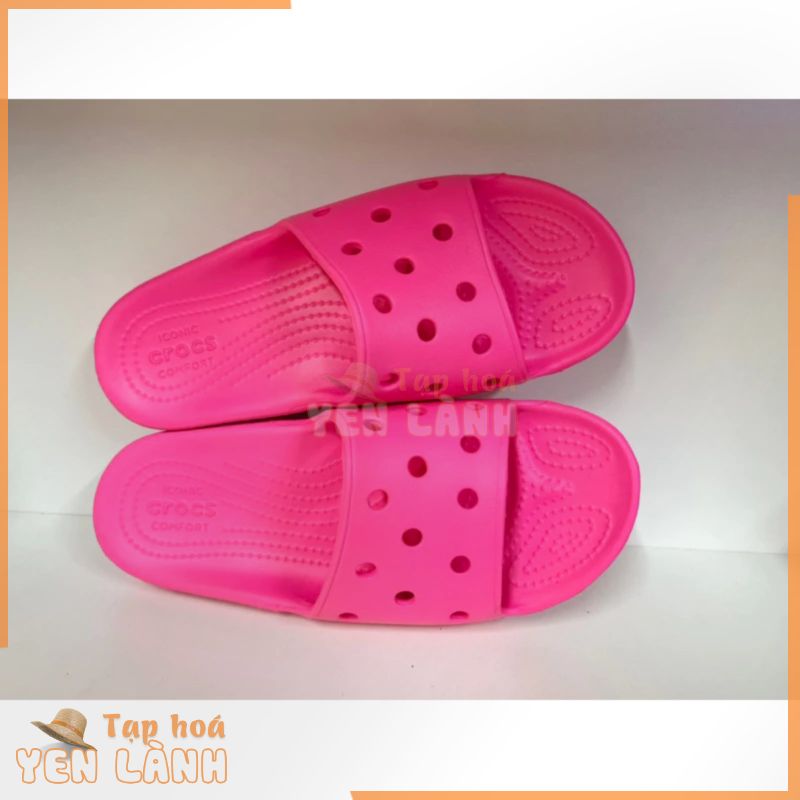 DÉP QUAI NGANG CROCS CLASSIC MÀU HỒNG