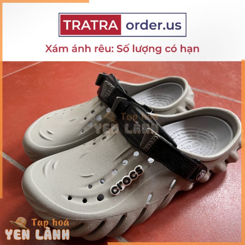 [Tặng kèm 4 Jibbitz gắn crocs] Dép echo crocs 2023 đế rời êm chân , Sục Crocs quai, lỗi nhỏ, LÙI 1 size