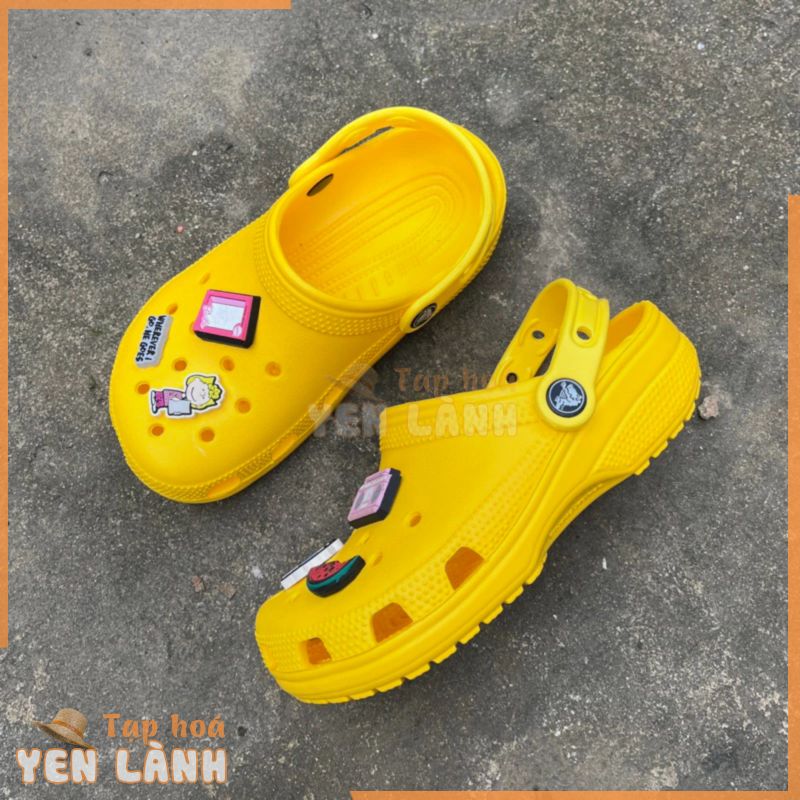 [Hàng Thật Cao Cấp] Dép Crocs Classic Clog Trẻ em chính hãng không lỗi, rất êm và siêu bền, tặng kèm 6 charm, màu vàng