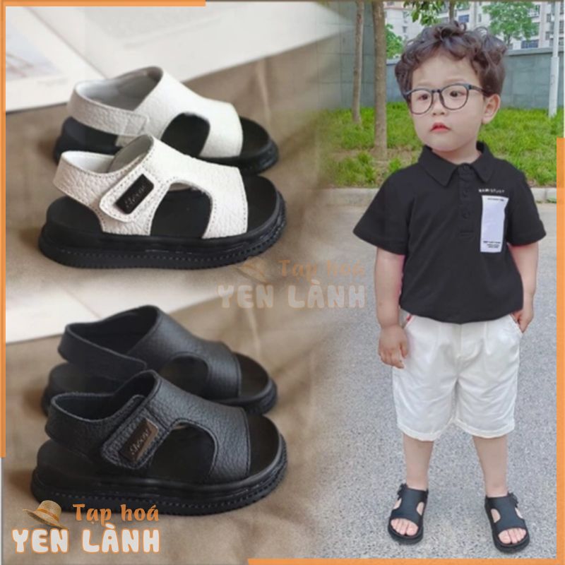 (Form nhỏ) Dép Quai Hậu, Dép Sandal Bé Trai Hở Mũi Sz 21-36 Chất Da PU Cao Cấp Siêu Mềm, Thoáng Mát, Kiểu Dáng Hàn Quốc