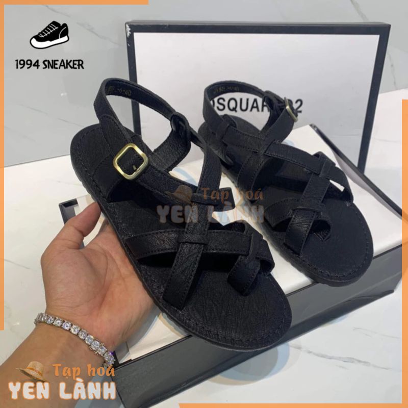 Dép Sandal Nam Quai Hậu Da Xịn_Dép sandal nam da mềm khoá cài hàng cao cấp mới 2024