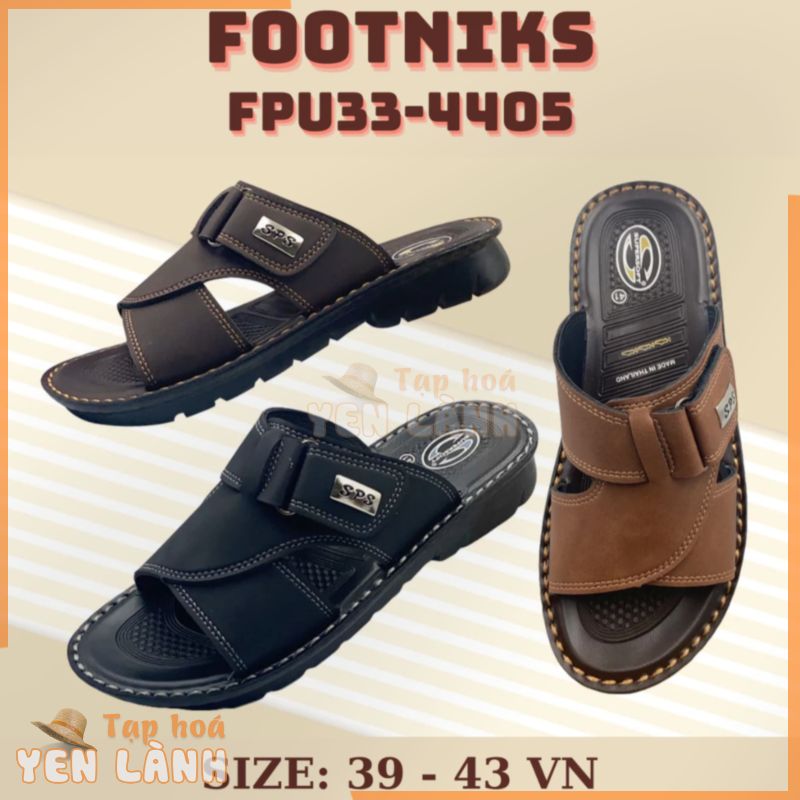 Dép Thái Lan Nam FOOTNIKS FPU33 – 4405M Quai Da, Dép Da Chống Nước, Chống Trơn Trượt, Dép Da Nam Nhẹ