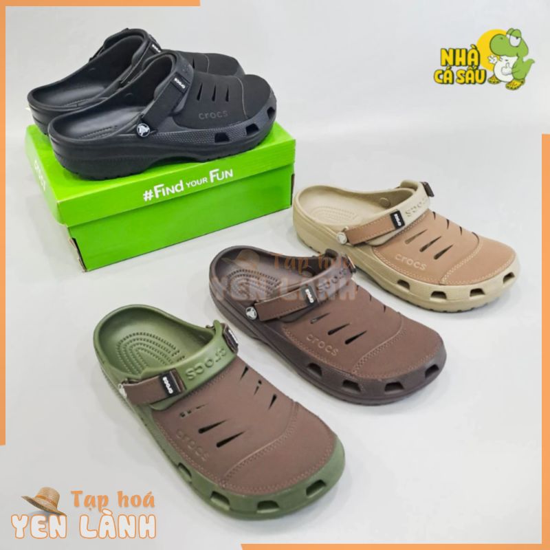 Dép sục yukon mesa clog men cao cấp êm nhẹ, dép sục nam thiết kế đúc nguyên khối phối da nhiều màu – Nhà Cá Sấu Đà Nẵng