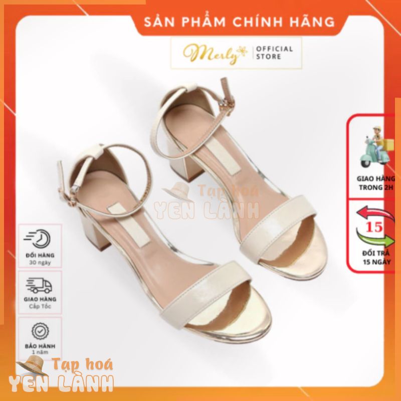 [Dép nữ] [Form To Đặt Lùi 1 Size] Giày Sandal Quai Ngang 5cm Merly 1208, Giày Đi Với Áo Dài, Giày Sandals Nữ, Giày Nữ Hà