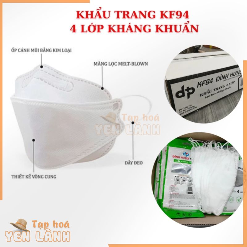 Khẩu trang y tế Đỉnh Hưng KF94 Quà tặng cho Dép quai ngang mang trong nhà unisex nam nữ thời trang hoạ tiết