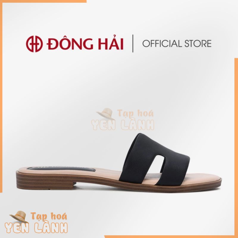 Dép Da Nữ Đông Hải Quai Ngang Basic Chữ H Đế Bệt – D7723