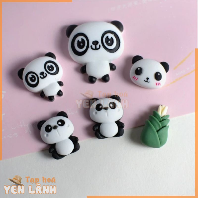 Sticker gắn dép Crocs nhân vật gấu trúc Panda nhiều kích cỡ