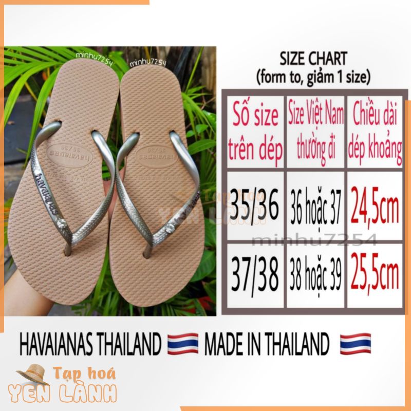 [CÓ SẴN_SHIP LIỀN TAY_XÁCH TAY THÁI] DÉP HAVAIANAS THÁI LAN XỎ NGÓN NỮ ĐÍNH ĐÁ