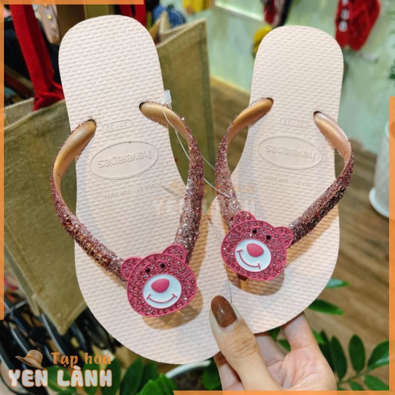 Havaianas Dép Tông Nữ Quai KT Sợi Hồng Chính Hãng Gắn Charm _Hà Nhi Havaianas