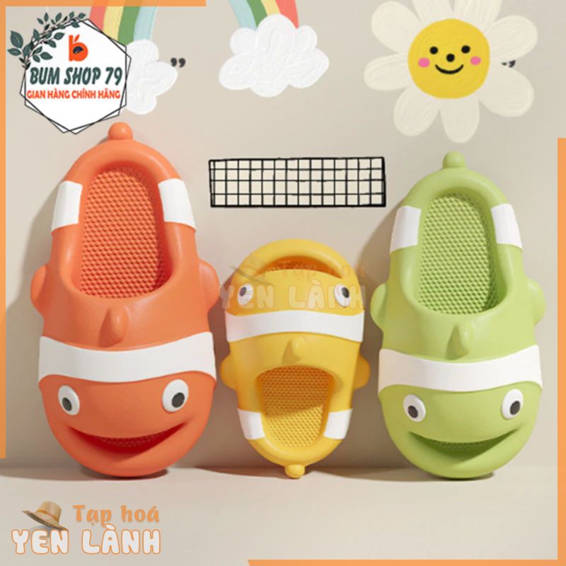 Dép quai ngang nam nữ hoạt hình cá hề Nemo ngộ nghĩnh cute, Dép bánh mì nam nữ unisex họa tiết con cá vui nhộn dễ thương