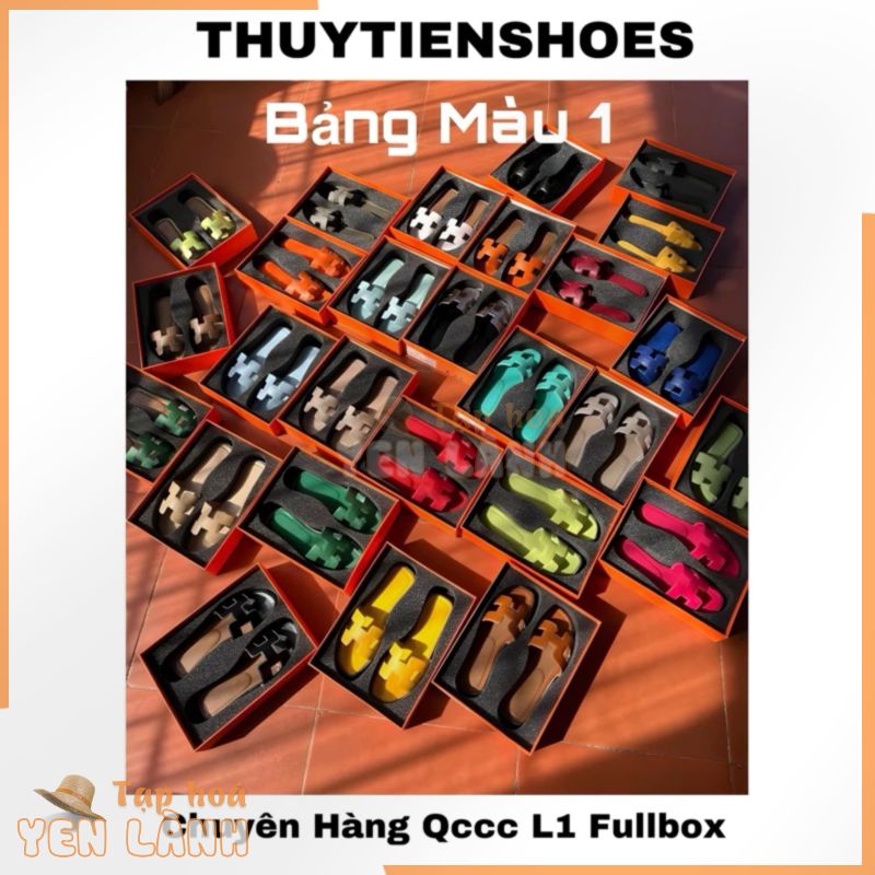 Dép H.M nữ thời trang cao cấp. Dép nữ hm quai da qccc fullbox bảng màu 1.Thuytienshoes