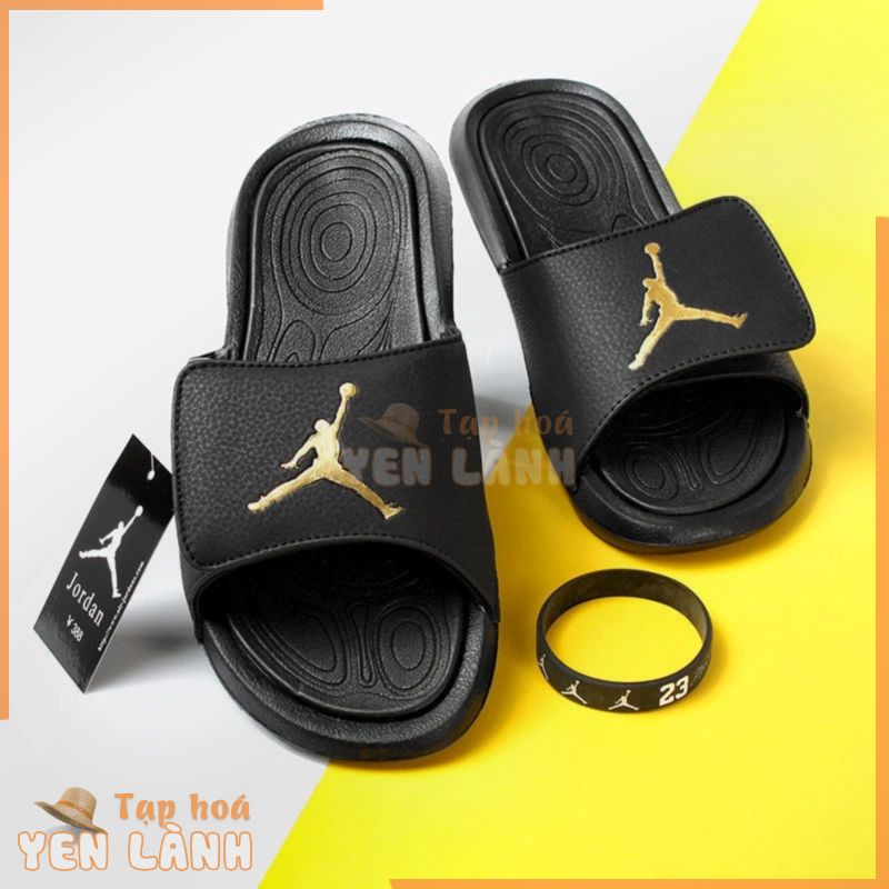 Dép Air Jordan Hydro 5 Logo lớn Aj5 Velcro đen trắng