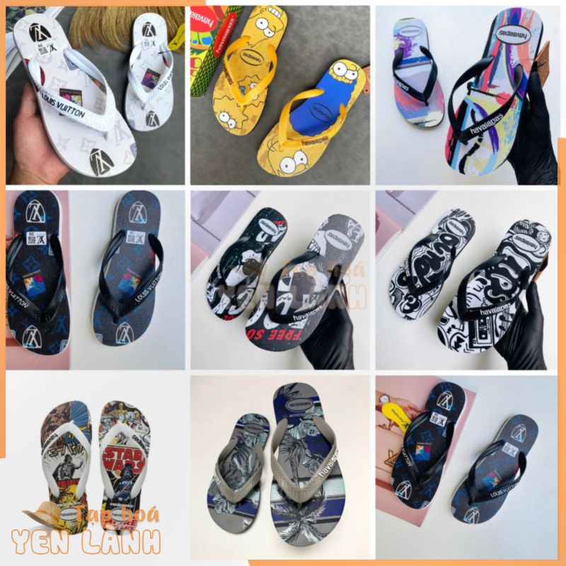 Dép Kẹp Nam Thái Lan Tông Lào Nam Havaianass 9 Mẫu Mario, Cây Dừa và Star Wars