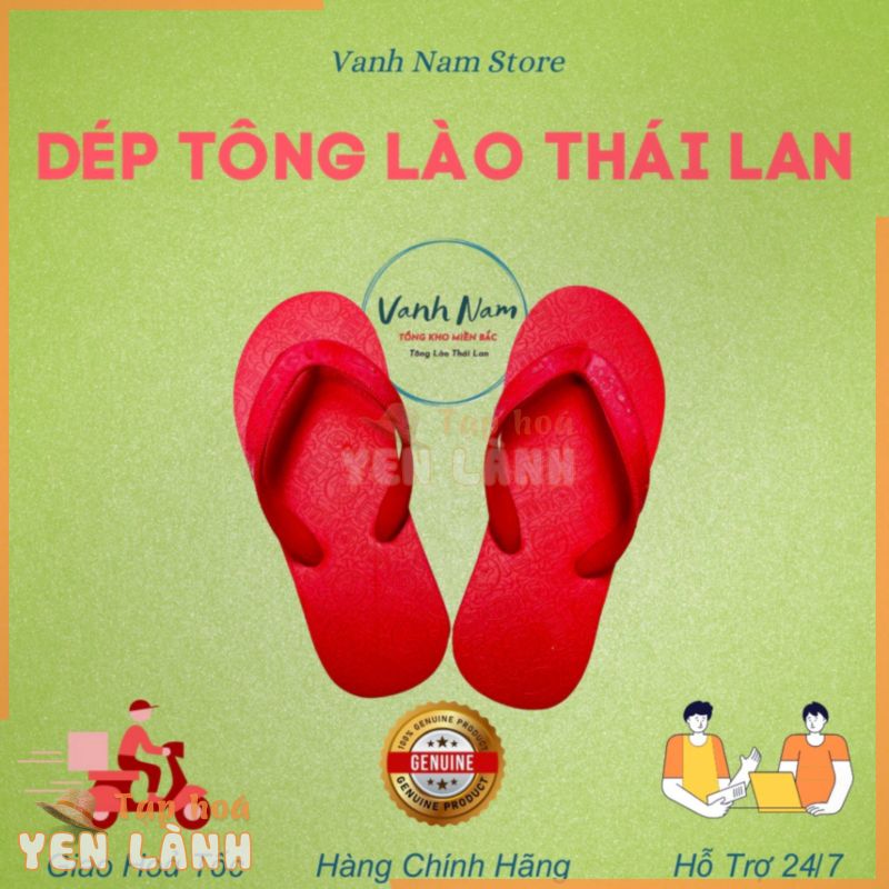 Dép Tông Lào Thái Lan Dép Xỏ Ngón Nam Nữ Huyền Thoại Màu Đỏ