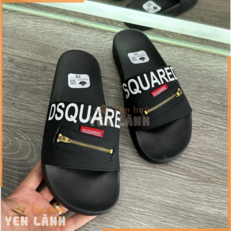 Dép lê quai ngang Dsquared2 DSQ2 Khóa Chéo, DSQ Khóa Zip hàng nét chuẩn Xmen