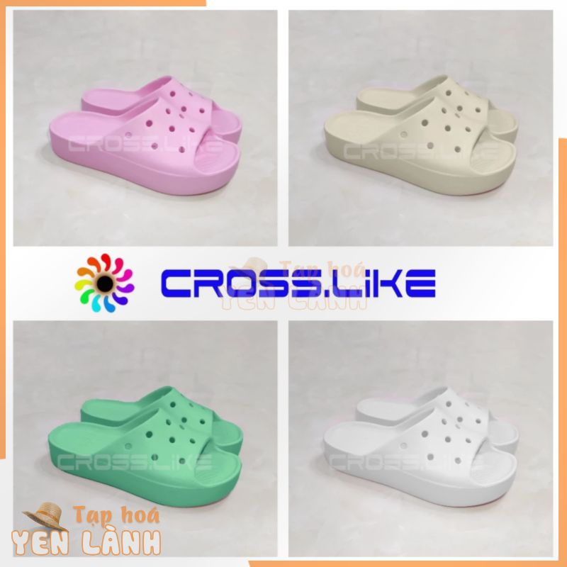 Dép lê nữ tổ ong đế cao, Dép Quai Ngang  Cross Classic Platform, dép lê nhựa nguyên khối siêu bền, nhiều màu thời trang.