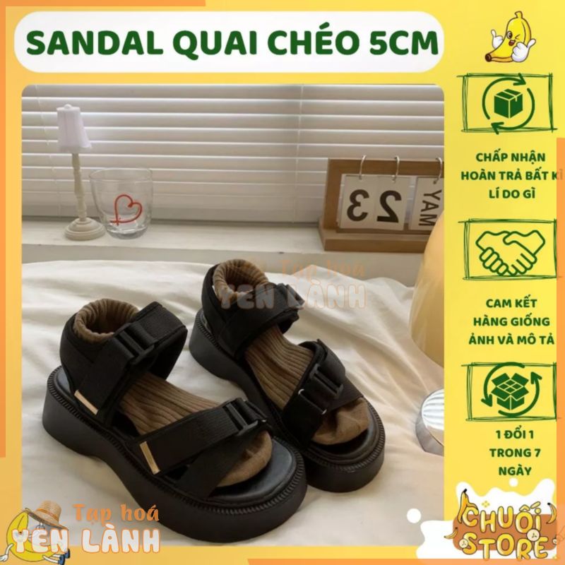 [SẴN+CÓ VIDEO] Dép Sandal Nữ Ulzzang LOẠI 1 – Giày Sandal Nữ Đi Học Đế Cao Quai Ngang Đan Chéo Mang Áo Dài Cá Tính