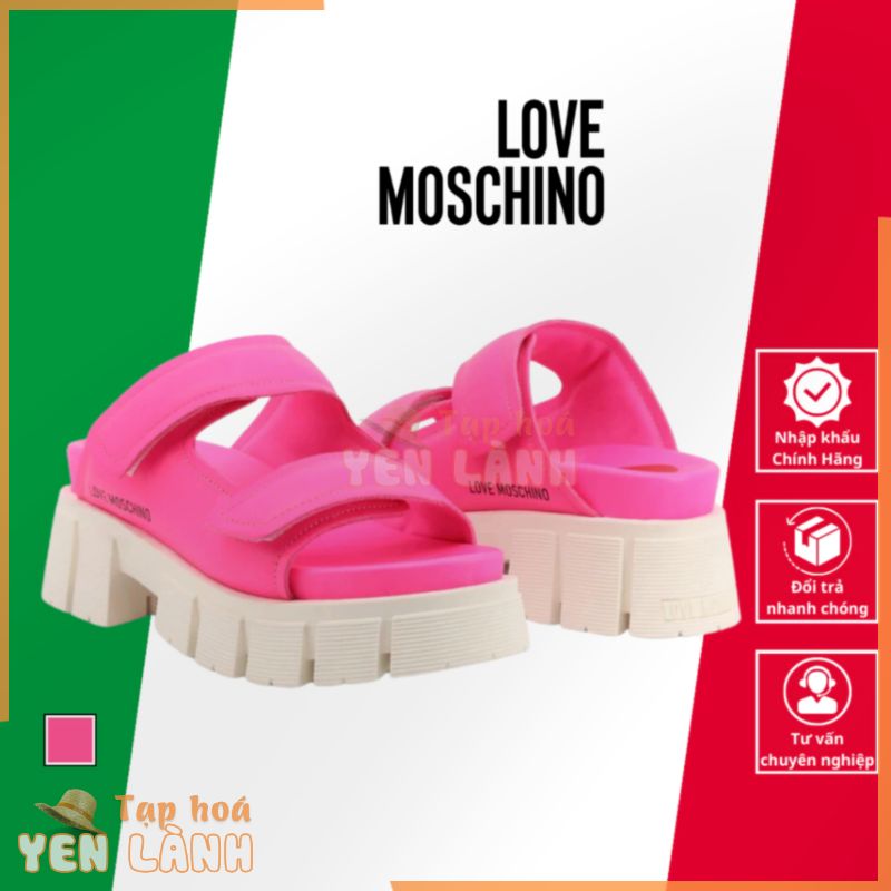 Dép Nữ Cao Cấp Love Moschino Khoá Dán Đế Cao 7cm Nhập Khẩu Chính Hãng Từ Itly_JA28397G0EJB0