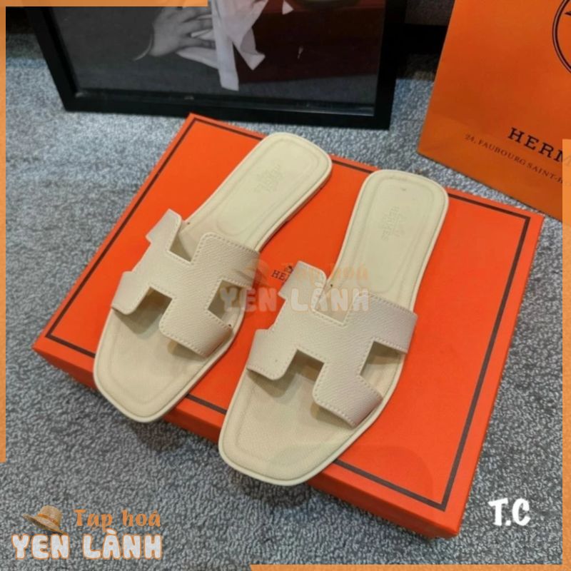 Dép Lê Nhựa Hermes Đen Kem Hồng Full Size 36-40  –  By Anh Dinh Phuong