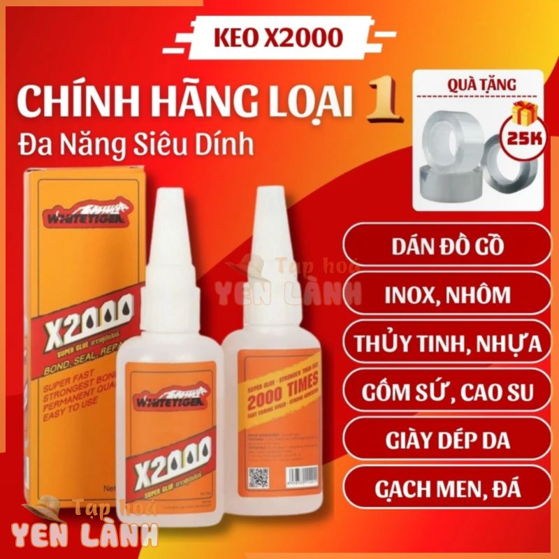 Keo x2000 siêu dính keo dán đa năng Thái Lan chính hãng dán gỗ, dán giày dép, dán thủy tính, dán nhựa, dán gốm sứ