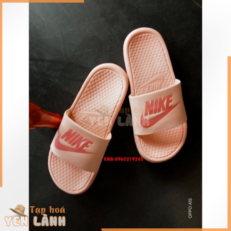 Dép nike nam nữ, dép quai ngang nam nữ unisex nike benassi cartoon ❤️FREESHIP + Hộp❤️ màu hồng quai đen