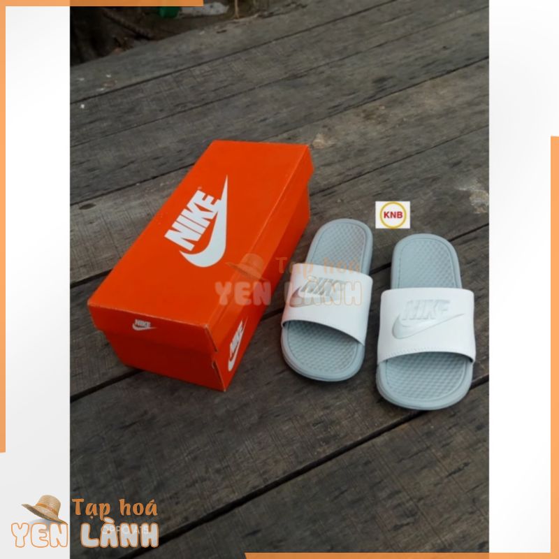 [ sale Sốc + Freeship] Dép nam, dép quai ngang nam nữ unisex nike benassi cartoon ❤️FREESHIP + Hộp❤️ full xám