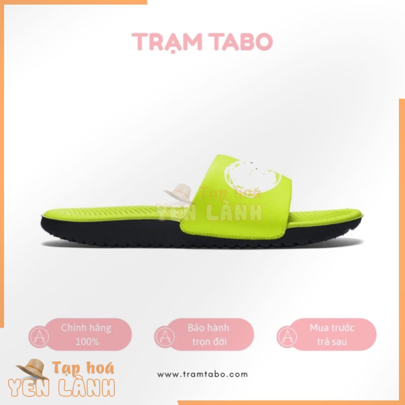 [CHÍNH HÃNG] 819352-700 – DÉP NỮ NIKE KAWA SLIDE VOLT/BLACK – MÀU XANH DẠ QUANG