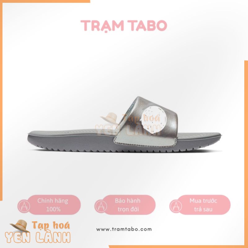 [CHÍNH HÃNG] 819352-007 – DÉP NỮ NIKE KAWA SLIDE WOFT GREY SILVER – MÀU BẠC