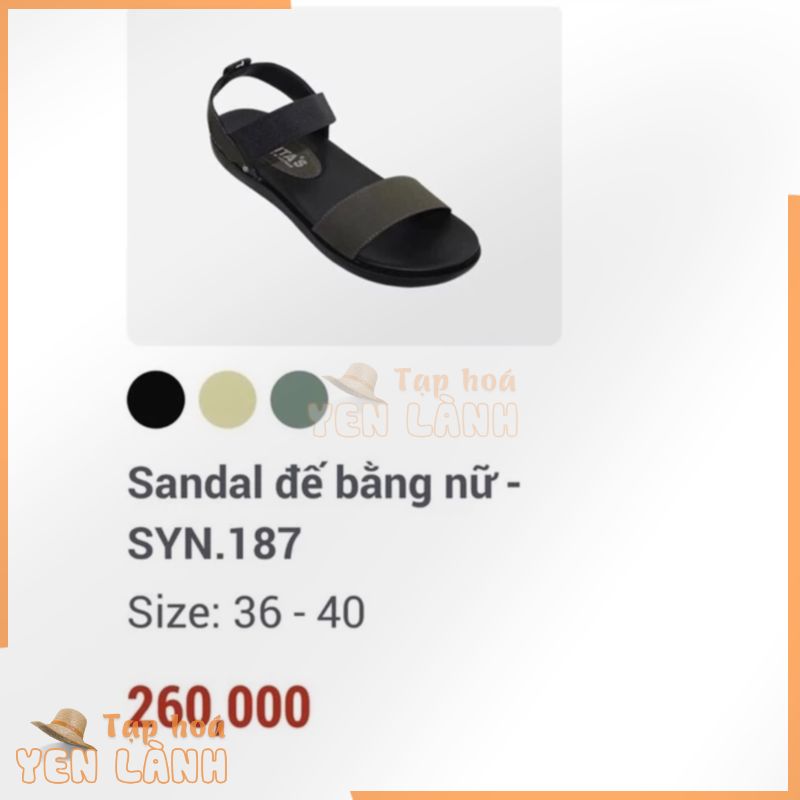 Sandal nữ BITAS Dép quai hậu học sinh trơn đơn giản đế bằng siêu nhẹ SYN187