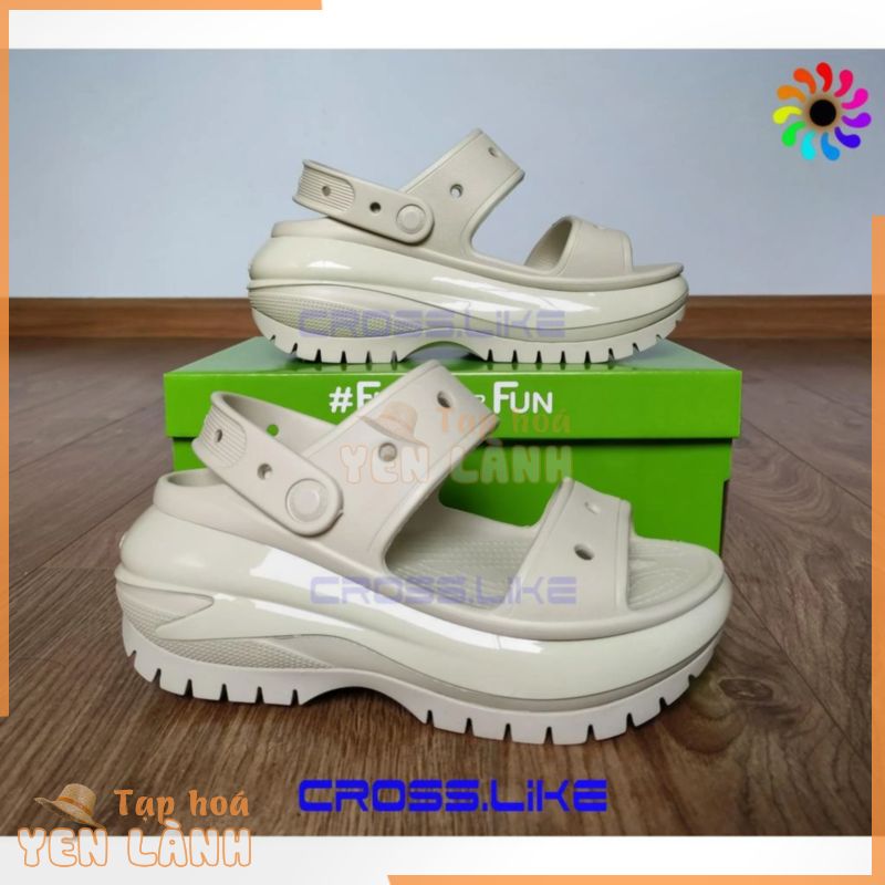 Sandal nữ CROSS Crush bóng (Mega Crush Sandal), dép quai hậu cao 7cm cực tôn dáng, siêu bền, đi mưa thoải mái.