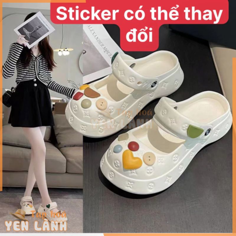 Dép bánh mì dép sục nữ độn đế 3cm cross quai hậu sandal chất liệu eva đi mưa kiểu dáng unisex ulzzang-giày dép 97