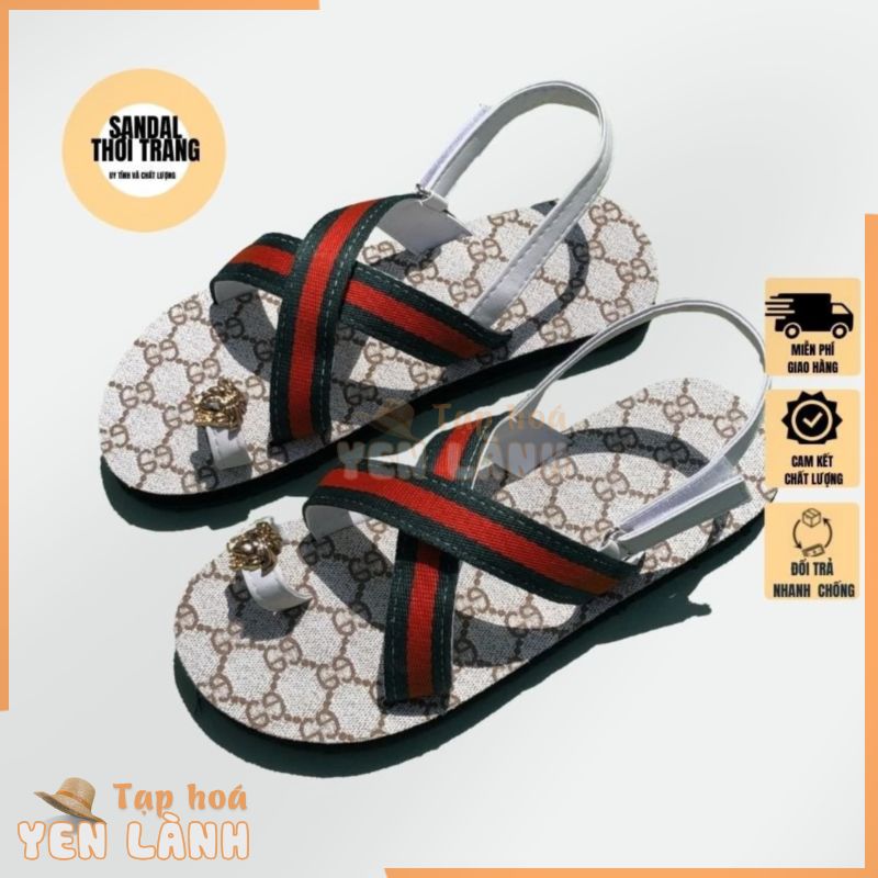 Dép quai hậu xỏ ngón quai chéo nữ nam. Sandal nữ đi học sỏ ngón đồng nai F87 kem/xanh full size 30-44 SANDALTHOITRANG