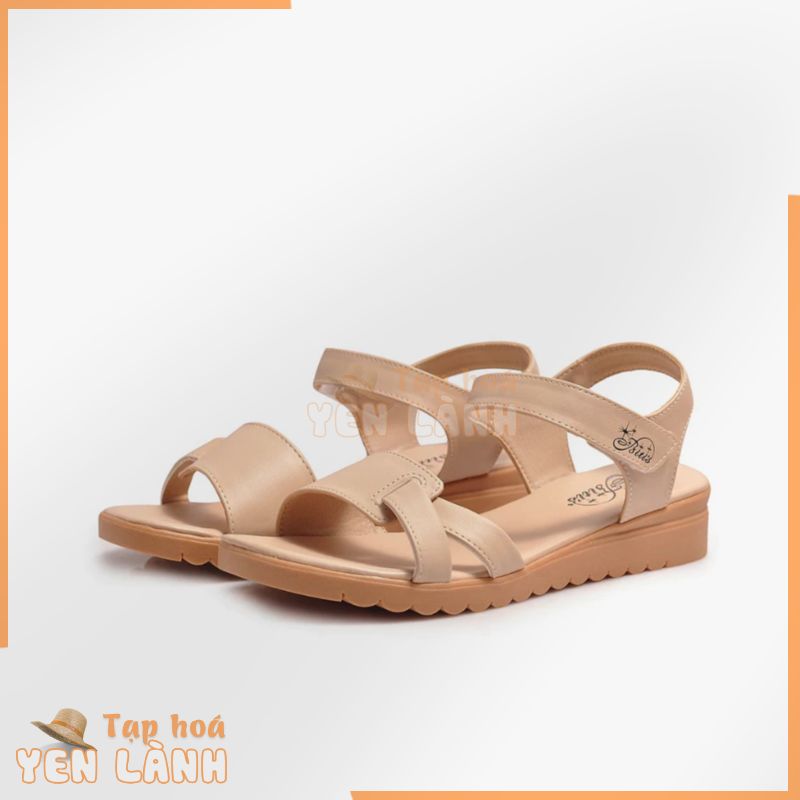 Dép Sandal Nữ  Biti.s ❤️FREE SHIP❤️ Quai Hậu – DTW011388 KEM-DEN Size 36-39