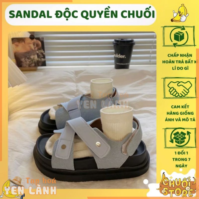 [SẴN+ CHUẨN HÀNG QC] Dép sandal nữ – Giày quai hậu dây đan chéo đế cao su phong cách ulzzang cá tính quai dán cao 5cm