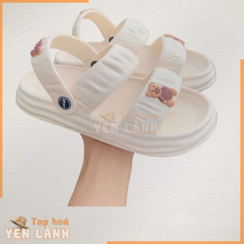 Dép bánh mì nữ 2 quai ngang sandal nữ quai hậu học sinh độn đế 3cm chất liệu eva kiểu ulzzang unisex đi mưa-giày dép 97