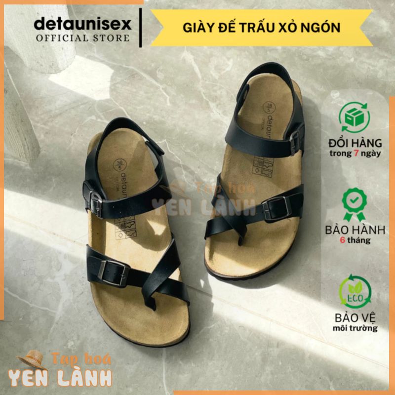 Dép đế trấu sandal quai hậu xỏ ngón nam nữ Birken thời trang văn phòng Detaunisex – SATA22