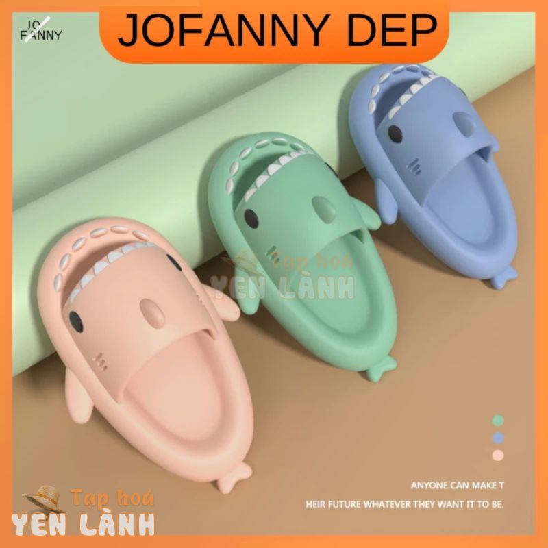 JOFANNY dép cá mập ba chiều eva Size Lớn dép nữ chống trượt quai ngang bánh mì nữ đế cao 3cm