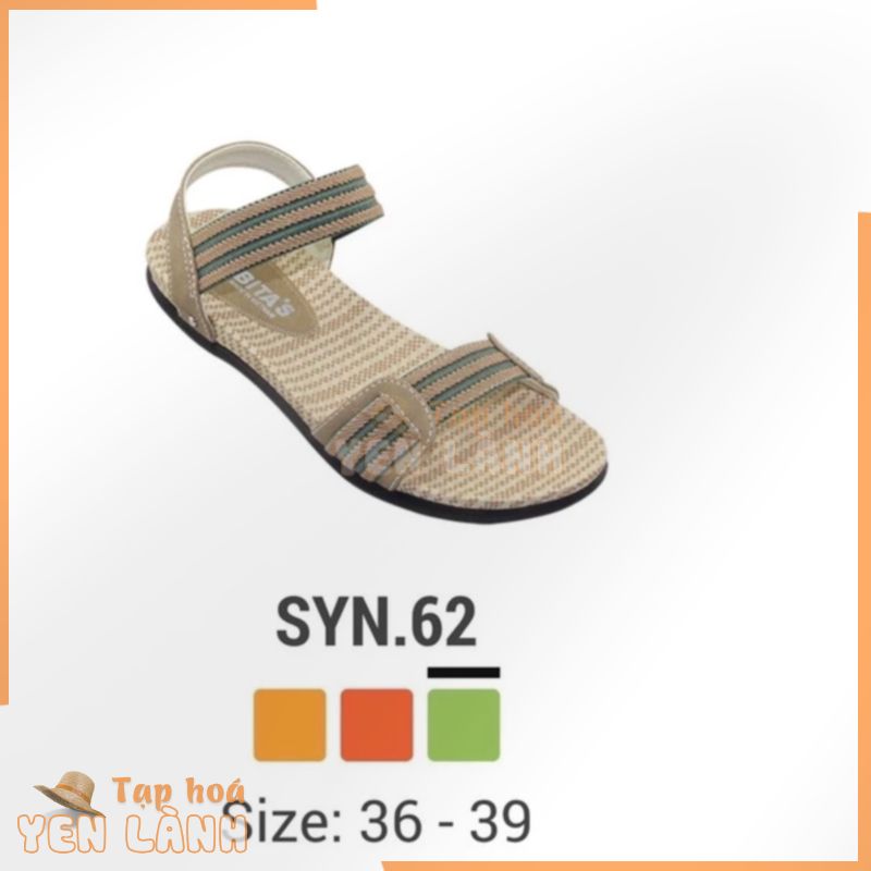 Sandal nữ BITAS Dép quai hậu học sinh trơn đơn giản đế bằng siêu nhẹ SYN62