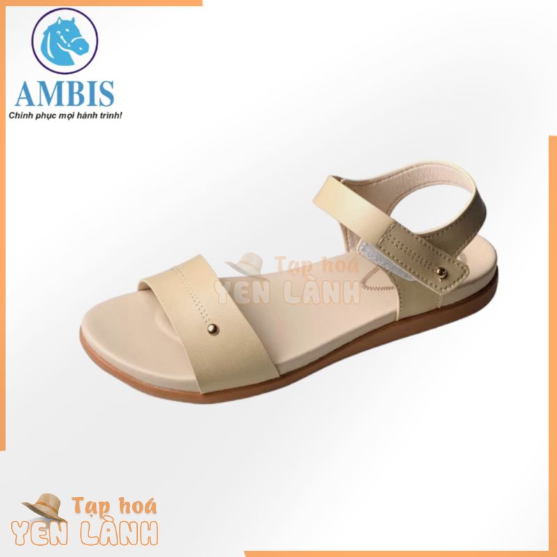 Dép sandal đế bằng nữ Bitis DRW015100_KEM