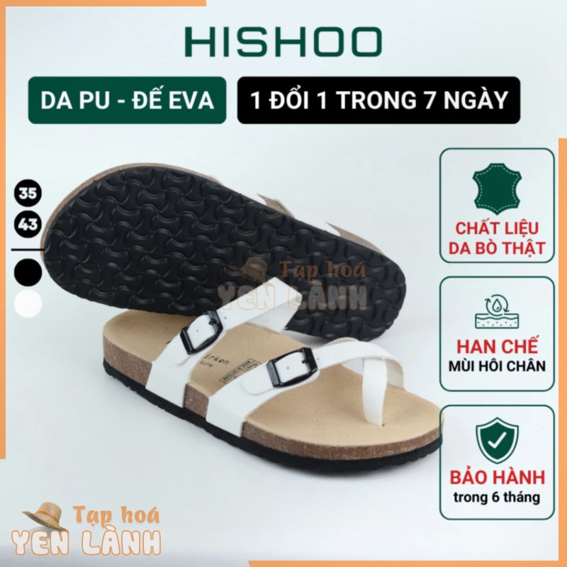 Dép Đế Trấu Nam Nữ Birken Xỏ Ngón Đế EVA Da Tổng Hợp Hishoo Công Sở Văn Phòng Đi Chơi giày sandal VNXK ulzzang S098