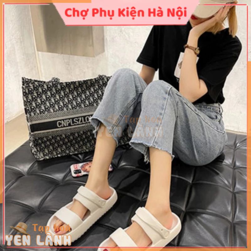 Dép nam,nữ Sandal đế bằng quai nhún EVA đi cực êm chân hot trend  A143 Chợ Phụ Kiện Hà Nội