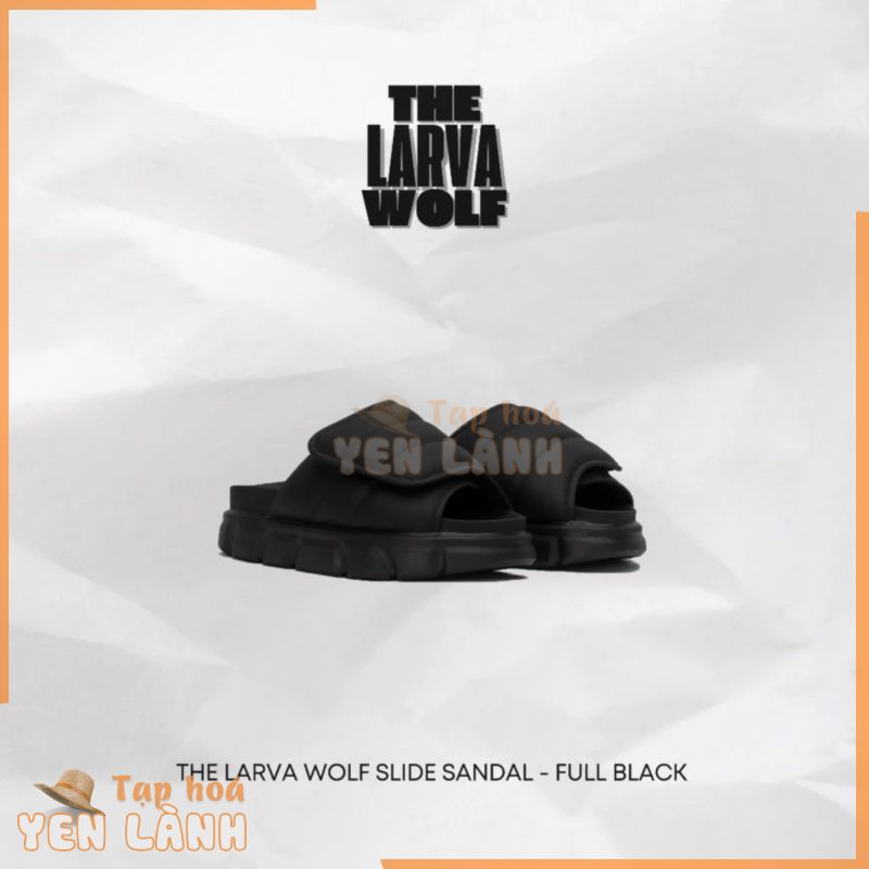 Dép Nam Nữ Tăng Chiều Cao THE LARVA WOLF SLIDE SANDAL – FULL BLACK