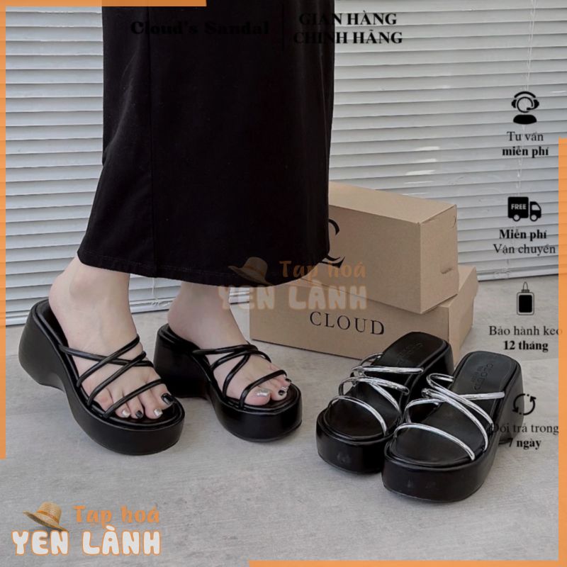 Dép đế xuồng quai mãnh cao 8cm phong cách cho nữ Cloud’s Sandal