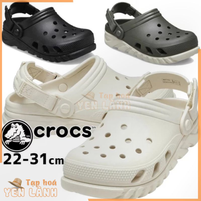 Giày Dép Sandal Sục Đi Mưa Nam Nữ Chống Trượt CROCS DUET MAX 2 CLOG Chính Hãng Full tem tag code đế tăng chiều cao